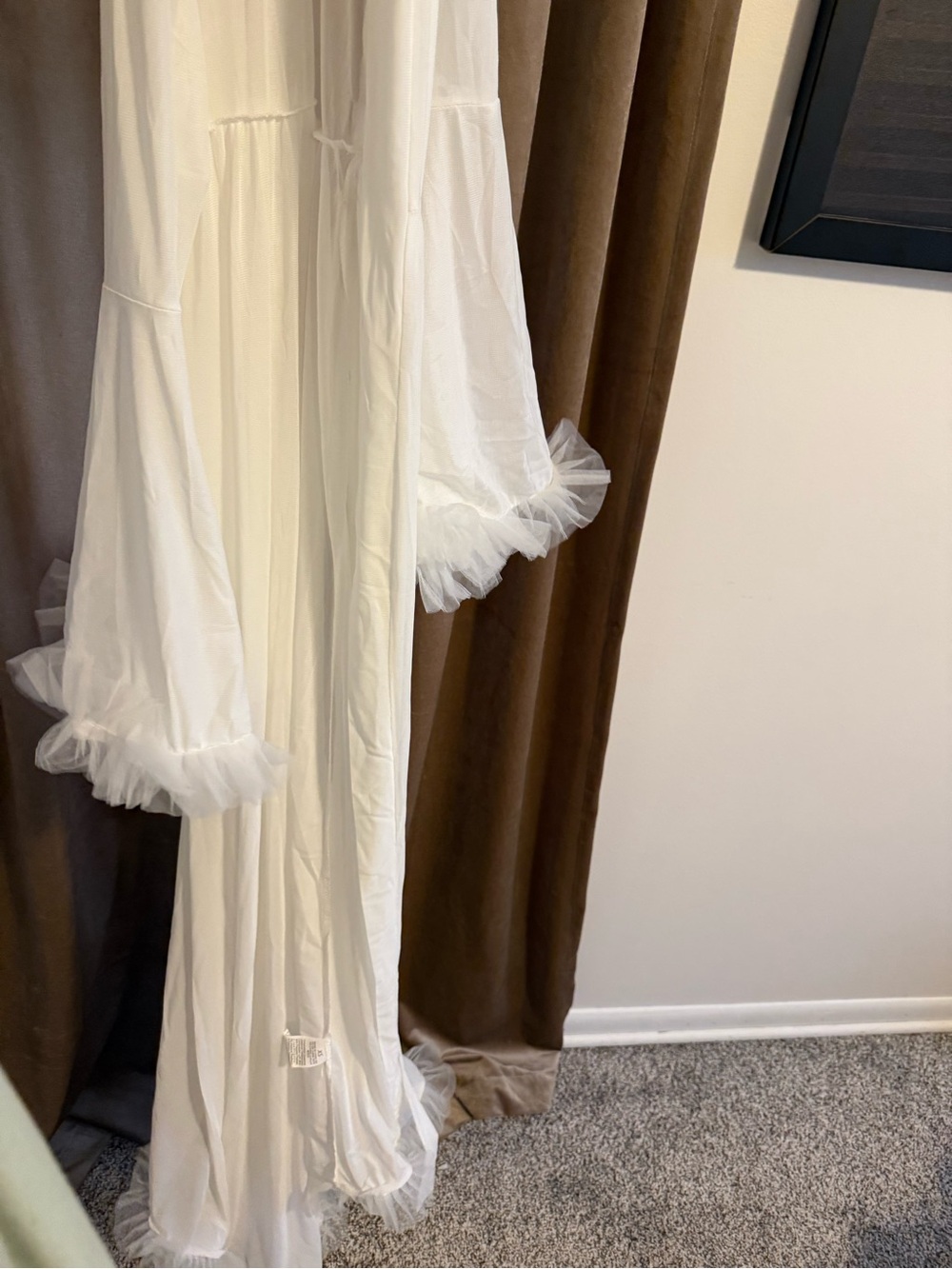 White Sheer Layered Ruffle Robe - Picture 2 of 2